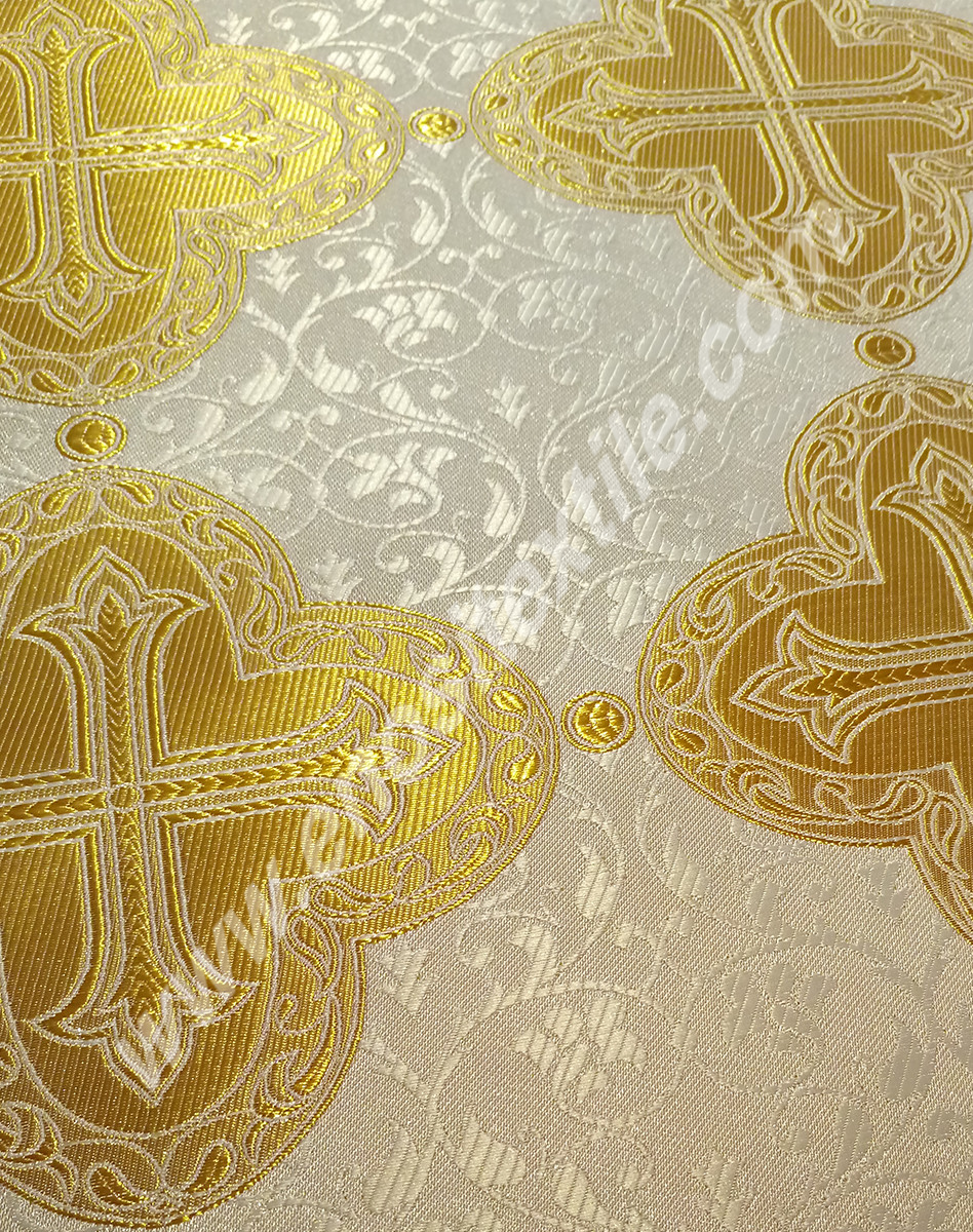 KL-050 White-Gold Brocade Fabrics